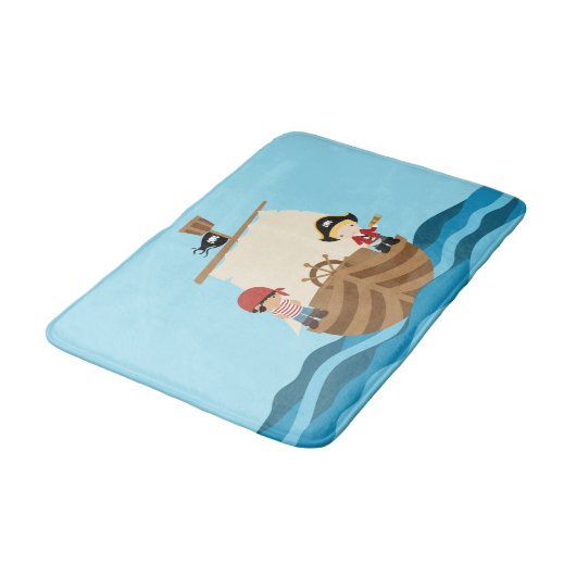 Pirate Ship Boy Bath Mat (Gekanteld)