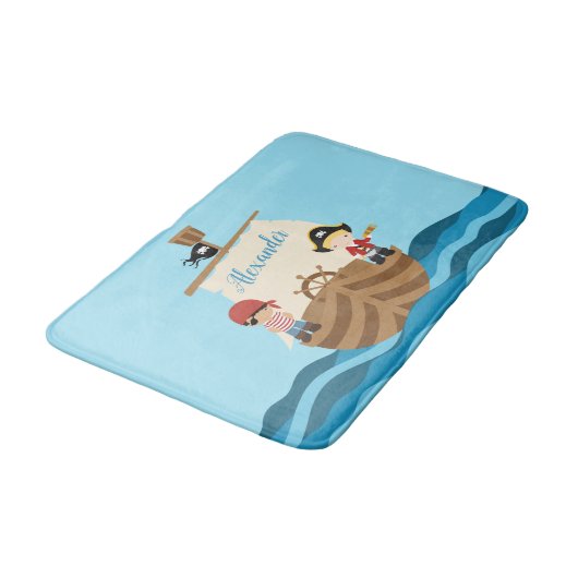 Pirate Ship Boy Bath Mat (Gekanteld)