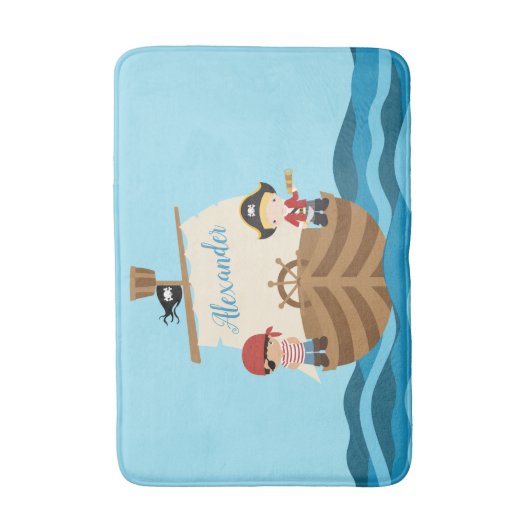 Pirate Ship Boy Bath Mat (Voorkant Verticaal)