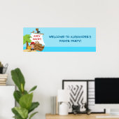 Pirate Ship Boy Birthday Party Banner Poster (Thuiskantoor)