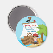 Pirate Ship Boy Birthday Party Bedankt Magnet (Voorkant / Achterkant)