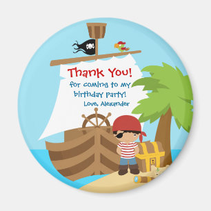 Pirate Ship Boy Birthday Party Bedankt Magnet