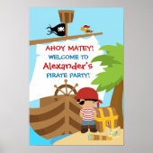 Pirate Ship Boy Birthday Party Poster (Voorkant)