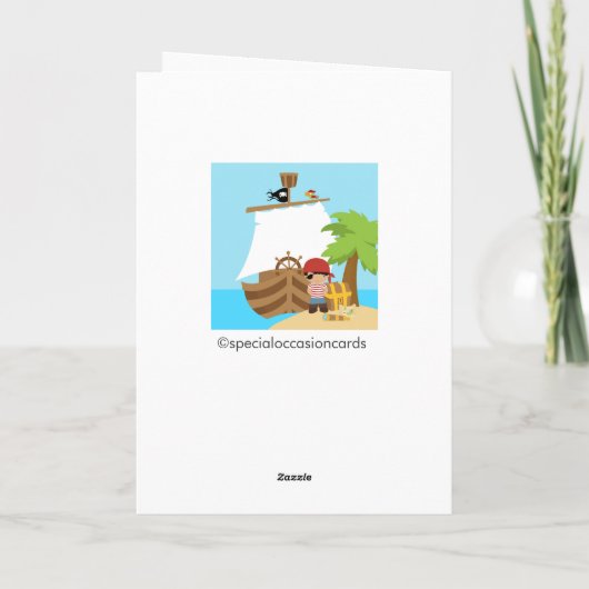 Pirate Ship Boy Verjaardag Dank u kaart (Achterkant)