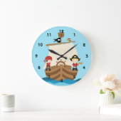 Pirate Ship Boy Wall Clocks Grote Klok (Huis)