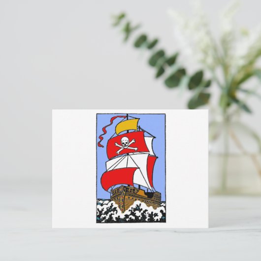 Pirate Ship Briefkaart (Staand voorkant)