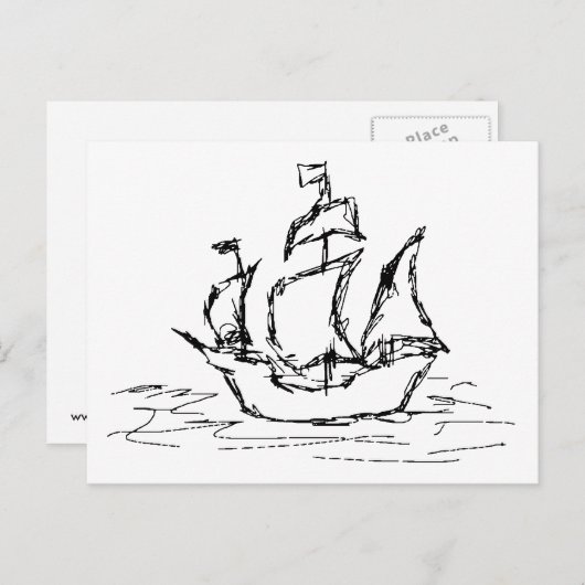 Pirate Ship. Briefkaart (Voorkant / Achterkant)