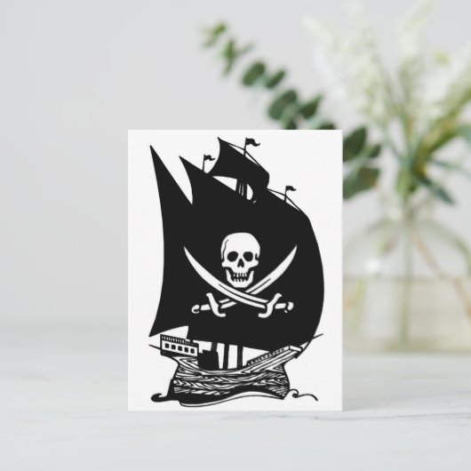 Pirate Ship Briefkaart (Staand voorkant)