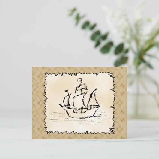 Pirate Ship. Briefkaart (Staand voorkant)