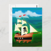 Pirate Ship Briefkaart (Voorkant / Achterkant)