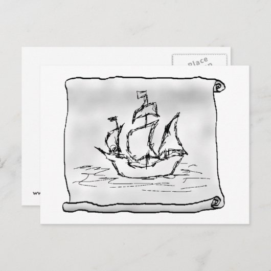 Pirate Ship. Briefkaart (Voorkant / Achterkant)