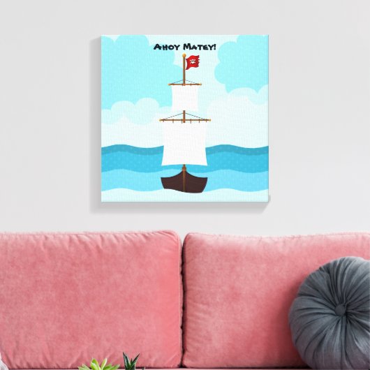 Pirate Ship Canvas Afdruk (Insitu (Woonkamer))