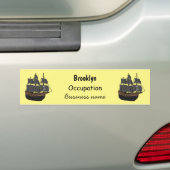 Pirate ship cartoon illustratie bumpersticker (Op auto)