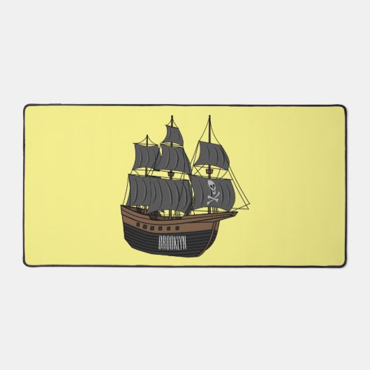 Pirate ship cartoon illustratie bureaumat (Voorkant)