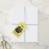 Pirate ship cartoon illustratie cadeaulabel (Met Touw)