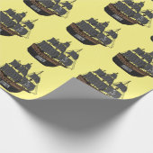 Pirate ship cartoon illustratie cadeaupapier (Hoek)