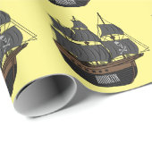 Pirate ship cartoon illustratie cadeaupapier (Rol Hoek)
