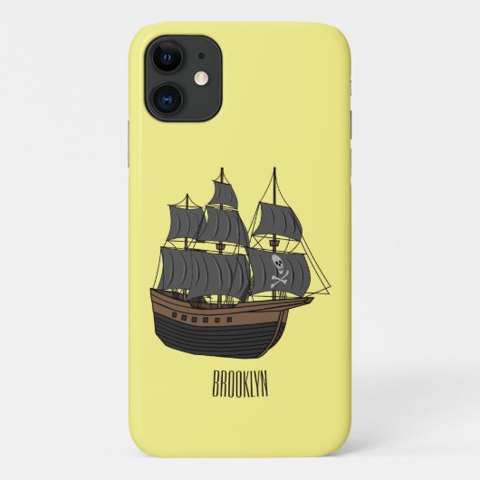 Pirate ship cartoon illustratie Case-Mate iPhone case (Achterkant)