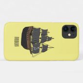 Pirate ship cartoon illustratie Case-Mate iPhone case (Achterkant (horizontaal))