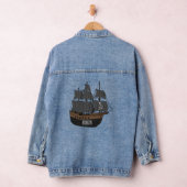 Pirate ship cartoon illustratie denim jacket (Hangar)