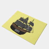 Pirate ship cartoon illustratie deurmat (Schuin)