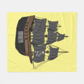 Pirate ship cartoon illustratie fleece deken (Voorkant (Horizontaal))