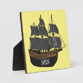 Pirate ship cartoon illustratie fotoplaat (Voorkant)