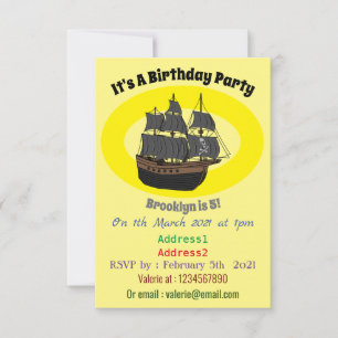 Pirate ship cartoon illustratie kaart