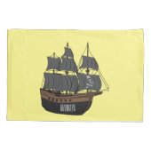 Pirate ship cartoon illustratie kussensloop (Achterkant)