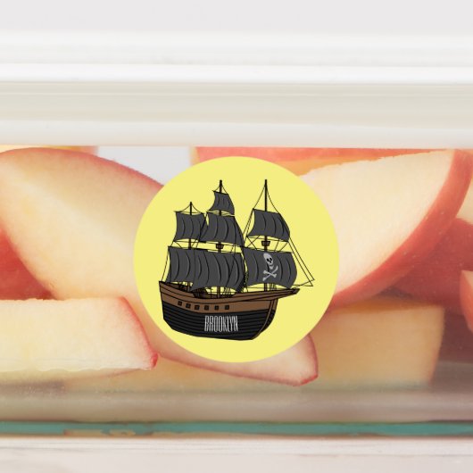 Pirate ship cartoon illustratie labels (Aangebracht)