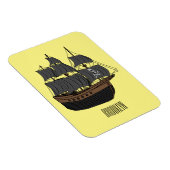 Pirate ship cartoon illustratie magneet (Rechterzijde)