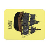 Pirate ship cartoon illustratie magneet (Horizontaal)