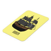 Pirate ship cartoon illustratie magneet (Linkerzijde)