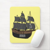 Pirate ship cartoon illustratie muismat (Met muis)