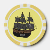 Pirate ship cartoon illustratie poker chips (Voorkant)