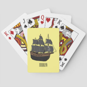 Pirate ship cartoon illustratie pokerkaarten