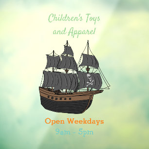Pirate ship cartoon illustratie raamsticker