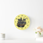 Pirate ship cartoon illustratie ronde klok (Huis)