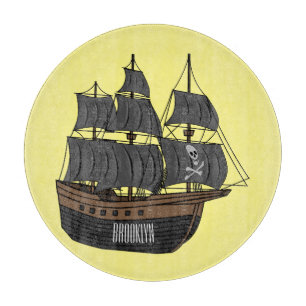 Pirate ship cartoon illustratie snijplank
