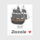 Pirate ship cartoon illustratie sticker (Vel)