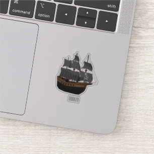 Pirate ship cartoon illustratie sticker