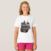 Pirate ship cartoon illustratie t-shirt (Voorkant volledig)