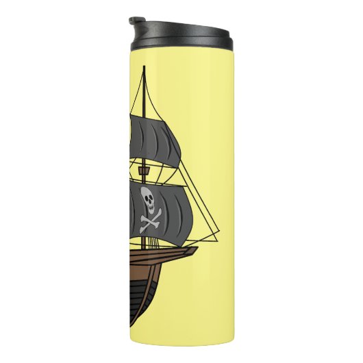 Pirate ship cartoon illustratie thermosbeker (Geroteerd rechts)