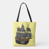 Pirate ship cartoon illustratie tote bag (Achterkant)