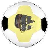 Pirate ship cartoon illustratie voetbal (Gedraaid)