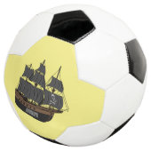 Pirate ship cartoon illustratie voetbal (Drie kwart)