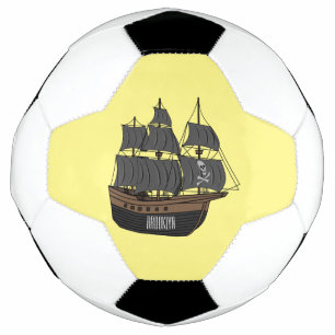 Pirate ship cartoon illustratie voetbal