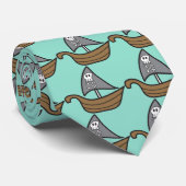 Pirate Ship Cartoon Skulls & Botten Halloween Part Stropdas (Opgerold)