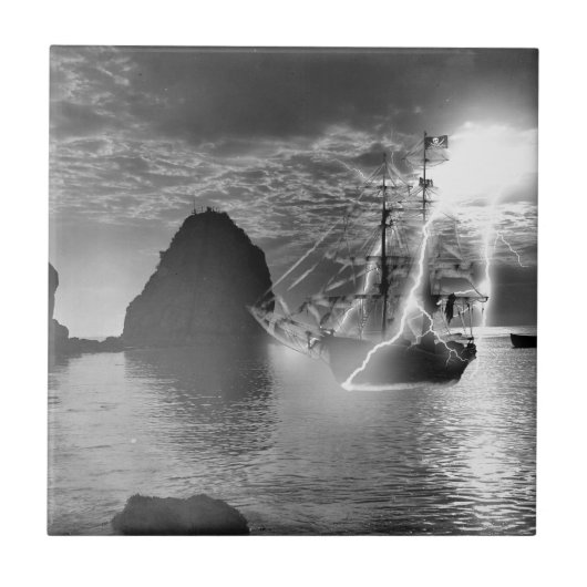 Pirate Ship Catalina Island Lightning Tegeltje (Voorkant)