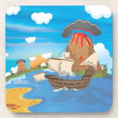 Pirate Ship Drankjes Onderzetter (Voorkant)